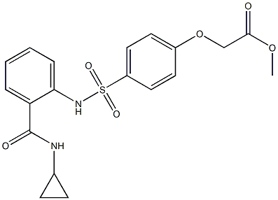 methyl 2-[4-[[2-(cyclopropylcarbamoyl)phenyl]sulfamoyl]phenoxy]acetate 구조식 이미지