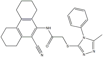 N-(10-cyano-1,2,3,4,5,6,7,8-octahydrophenanthren-9-yl)-2-[(5-methyl-4-phenyl-1,2,4-triazol-3-yl)sulfanyl]acetamide 구조식 이미지