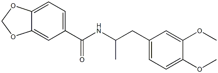 N-[1-(3,4-dimethoxyphenyl)propan-2-yl]-1,3-benzodioxole-5-carboxamide 구조식 이미지