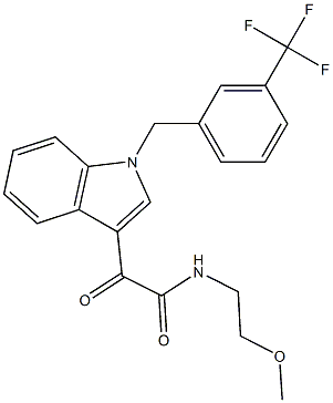 N-(2-methoxyethyl)-2-oxo-2-[1-[[3-(trifluoromethyl)phenyl]methyl]indol-3-yl]acetamide Structure