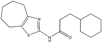 3-cyclohexyl-N-(5,6,7,8-tetrahydro-4H-cyclohepta[d][1,3]thiazol-2-yl)propanamide 구조식 이미지