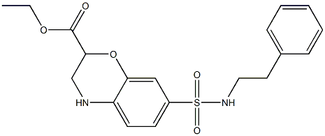 ethyl 7-(2-phenylethylsulfamoyl)-3,4-dihydro-2H-1,4-benzoxazine-2-carboxylate Structure