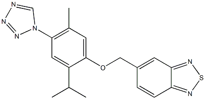5-[[5-methyl-2-propan-2-yl-4-(tetrazol-1-yl)phenoxy]methyl]-2,1,3-benzothiadiazole Structure