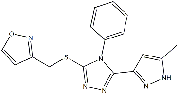 3-[[5-(5-methyl-1H-pyrazol-3-yl)-4-phenyl-1,2,4-triazol-3-yl]sulfanylmethyl]-1,2-oxazole 구조식 이미지