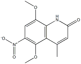 5,8-dimethoxy-4-methyl-6-nitro-1H-quinolin-2-one 구조식 이미지