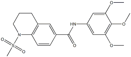 1-methylsulfonyl-N-(3,4,5-trimethoxyphenyl)-3,4-dihydro-2H-quinoline-6-carboxamide 구조식 이미지