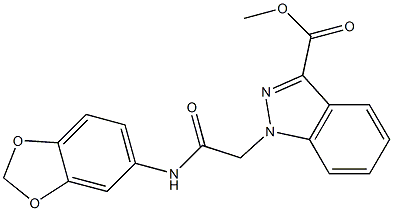 methyl 1-[2-(1,3-benzodioxol-5-ylamino)-2-oxoethyl]indazole-3-carboxylate 구조식 이미지