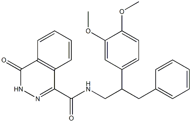 N-[2-(3,4-dimethoxyphenyl)-3-phenylpropyl]-4-oxo-3H-phthalazine-1-carboxamide 구조식 이미지