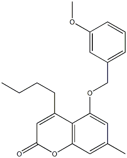 4-butyl-5-[(3-methoxyphenyl)methoxy]-7-methylchromen-2-one 구조식 이미지