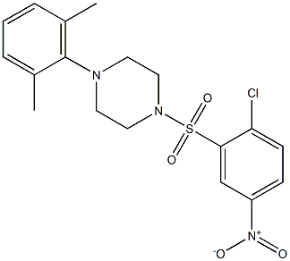 1-(2-chloro-5-nitrophenyl)sulfonyl-4-(2,6-dimethylphenyl)piperazine Structure