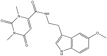 N-[2-(5-methoxy-1H-indol-3-yl)ethyl]-1,3-dimethyl-2,6-dioxopyrimidine-4-carboxamide 구조식 이미지
