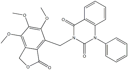 1-phenyl-3-[(5,6,7-trimethoxy-3-oxo-1H-2-benzofuran-4-yl)methyl]quinazoline-2,4-dione 구조식 이미지