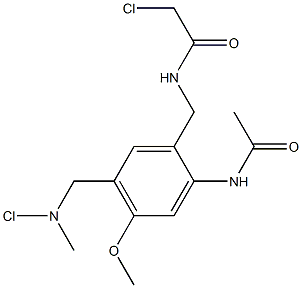 N-[[2-acetamido-5-[(chloromethylamino)methyl]-4-methoxyphenyl]methyl]-2-chloroacetamide 구조식 이미지
