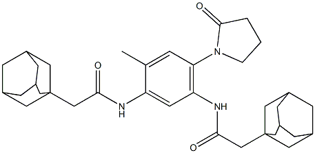 2-(1-adamantyl)-N-[5-[[2-(1-adamantyl)acetyl]amino]-2-methyl-4-(2-oxopyrrolidin-1-yl)phenyl]acetamide 구조식 이미지