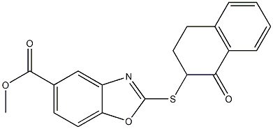 methyl 2-[(1-oxo-3,4-dihydro-2H-naphthalen-2-yl)sulfanyl]-1,3-benzoxazole-5-carboxylate 구조식 이미지