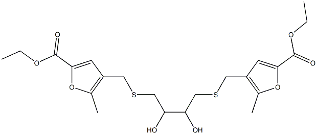 ethyl 4-[[4-[(5-ethoxycarbonyl-2-methylfuran-3-yl)methylsulfanyl]-2,3-dihydroxybutyl]sulfanylmethyl]-5-methylfuran-2-carboxylate Structure