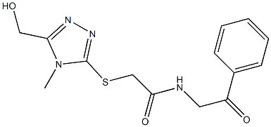 2-[[5-(hydroxymethyl)-4-methyl-1,2,4-triazol-3-yl]sulfanyl]-N-phenacylacetamide Structure
