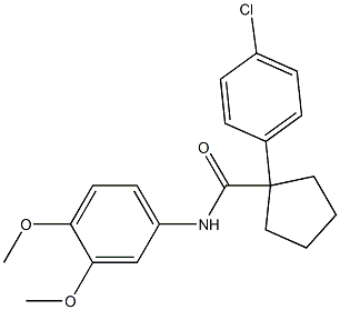 1-(4-chlorophenyl)-N-(3,4-dimethoxyphenyl)cyclopentane-1-carboxamide 구조식 이미지