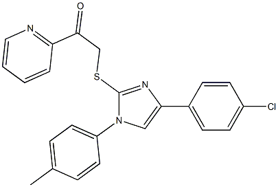 2-[4-(4-chlorophenyl)-1-(4-methylphenyl)imidazol-2-yl]sulfanyl-1-pyridin-2-ylethanone Structure