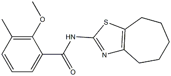 2-methoxy-3-methyl-N-(5,6,7,8-tetrahydro-4H-cyclohepta[d][1,3]thiazol-2-yl)benzamide 구조식 이미지
