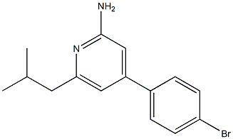 4-(4-bromophenyl)-6-(2-methylpropyl)pyridin-2-amine 구조식 이미지