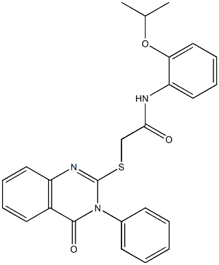 2-(4-oxo-3-phenylquinazolin-2-yl)sulfanyl-N-(2-propan-2-yloxyphenyl)acetamide 구조식 이미지