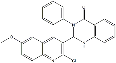 2-(2-chloro-6-methoxyquinolin-3-yl)-3-phenyl-1,2-dihydroquinazolin-4-one 구조식 이미지