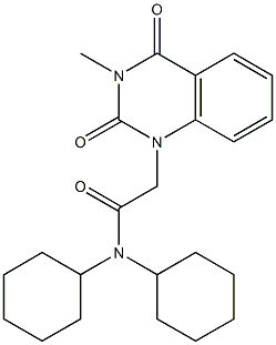 N,N-dicyclohexyl-2-(3-methyl-2,4-dioxoquinazolin-1-yl)acetamide 구조식 이미지