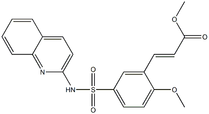 methyl (E)-3-[2-methoxy-5-(quinolin-2-ylsulfamoyl)phenyl]prop-2-enoate 구조식 이미지