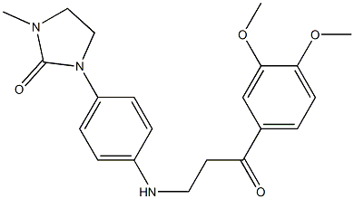 1-[4-[[3-(3,4-dimethoxyphenyl)-3-oxopropyl]amino]phenyl]-3-methylimidazolidin-2-one 구조식 이미지