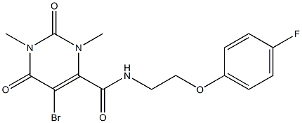 5-bromo-N-[2-(4-fluorophenoxy)ethyl]-1,3-dimethyl-2,6-dioxopyrimidine-4-carboxamide Structure