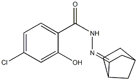 N-[(E)-3-bicyclo[2.2.1]heptanylideneamino]-4-chloro-2-hydroxybenzamide 구조식 이미지