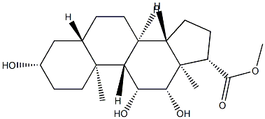 3β,11β,12β-Trihydroxy-5α-androstane-17β-carboxylic acid methyl ester Structure