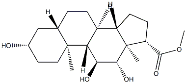 3β,11α,12β-트리히드록시-5α-안드로스탄-17β-카르복실산메틸에스테르 구조식 이미지