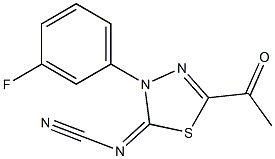 2-Acetyl-5-cyanimino-4,5-dihydro-4-(3-fluorophenyl)-1,3,4-thiadiazole Structure