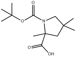 1-(Tert-Butoxycarbonyl)-2,4,4-Trimethylpyrrolidine-2-Carboxylic Acid(WX611715) Structure