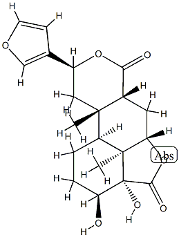 [3S,5aα,6aα,10bβ,(+)]-Dodecahydro-9α-(3-furanyl)-3α,3aβ-dihydroxy-10aα,10cβ-dimethyl-4H,7H-furo[2',3',4':4,5]naphtho[2,1-c]pyran-4,7-dione Structure