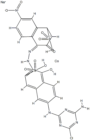 sodium [4-[[6-[(4-amino-6-chloro-1,3,5-triazin-2-yl)amino]-1-hydroxy-3-sulpho-2-naphthyl]azo]-3-hydroxy-7-nitronaphthalene-1-sulphonato(4-)]cobaltate(1-) Structure