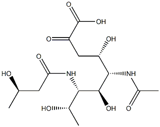 5-acetamido-3,5,7,9-tetradeoxy-7-(3-hydroxybutyramido)nonulosonic acid 구조식 이미지