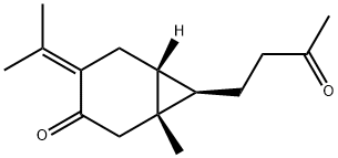 (1S,6β)-1β-Methyl-4-(1-methylethylidene)-7β-(3-oxobutyl)bicyclo[4.1.0]heptan-3-one 구조식 이미지