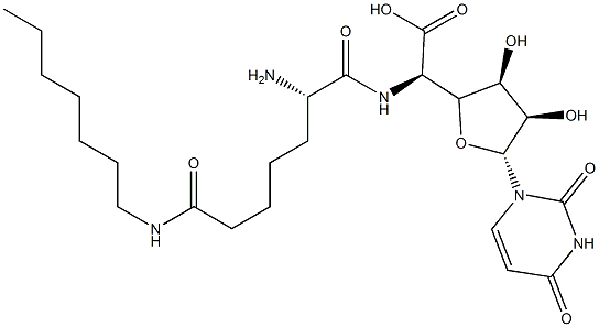 N-epsilon-(Octanoyl)lysyl-uracil polyoxin C Structure