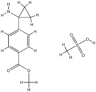 Benzoic acid, 4-(1-aminocyclopropyl)-, methyl ester, methanesulfonate (1:1) Structure
