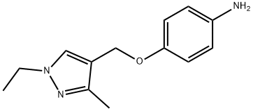 Benzenamine,  4-[(1-ethyl-3-methyl-1H-pyrazol-4-yl)methoxy]- Structure