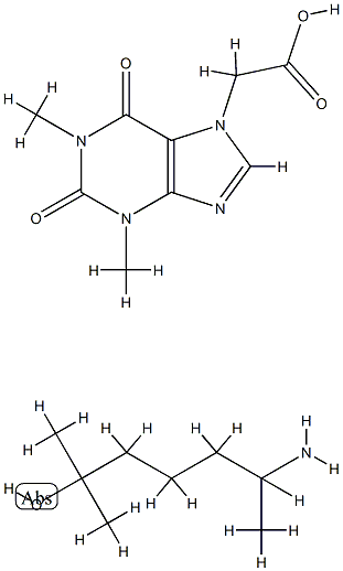 1,2,3,6-tetrahydro-1,3-dimethyl-2,6-dioxo-7H-purine-7-acetic acid, compound with 6-amino-2-methylheptan-2-ol (1:1) Structure