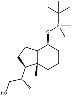 1H-Indene-1-ethanol, 4-[[(1,1-diMethylethyl)diMethylsilyl]oxy]octahydro-β,7a-diMethyl-, (βS,1R,3aR,4S,7aR)- 구조식 이미지