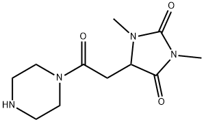 formic acid - 1,3-dimethyl-5-(2-oxo-2-piperazin-1-ylethyl)imidazolidine-2,4-dione (1:1) 구조식 이미지