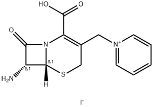 1-[((7R)-7-AMINO-4-CARBOXY-3,4-DIDEHYDROCEPHAM-3-YL)METHYL]PYRIDINIUM IODIDE 구조식 이미지