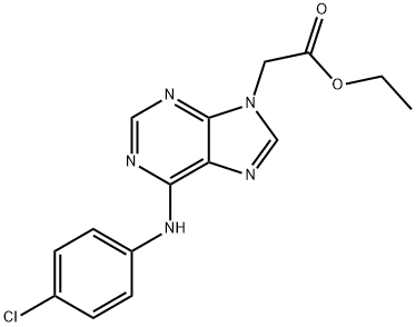9H-퓨린-9-아세트산,6-[(p-클로로페닐)아미노)-,에틸에스테르 구조식 이미지