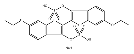 disodium 6,6'-diethoxy[2,2'-bibenzo[b]thiophene]-3,3'-diyl disulphate 구조식 이미지