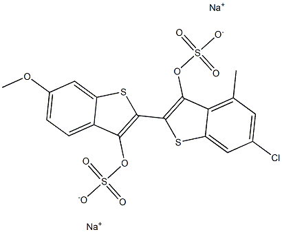 disodium 6-chloro-6'-methoxy-4-methyl[2,2'-bibenzo[b]thiophene]-3,3'-diyl disulphate  Structure